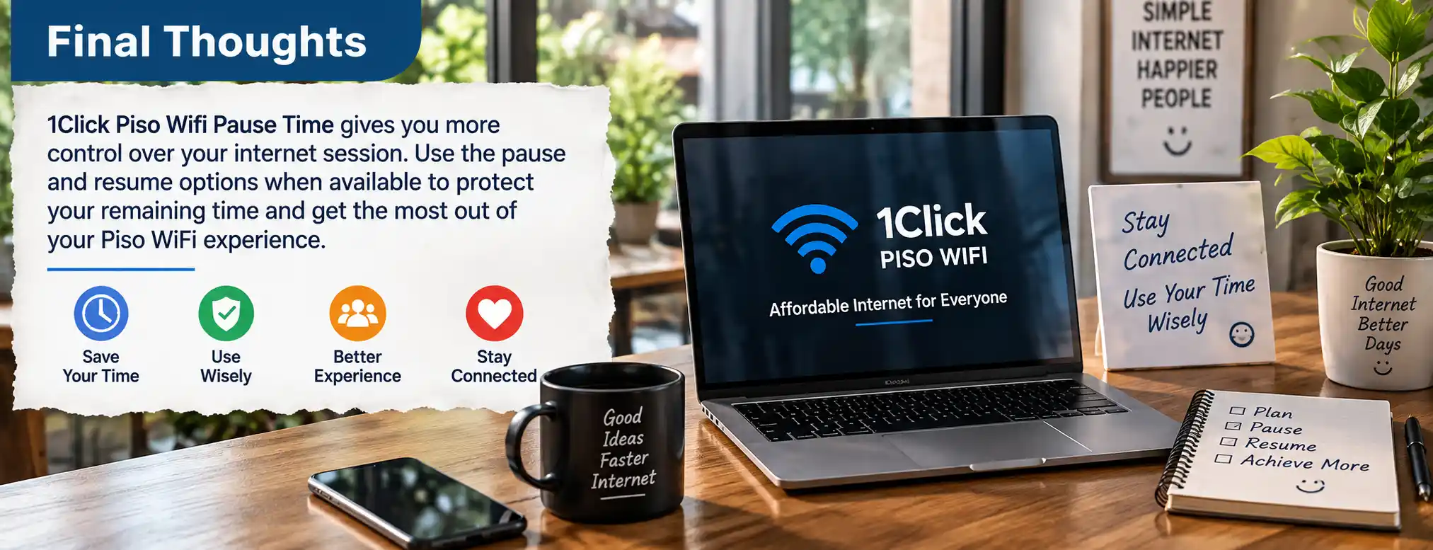 1Click Piso WiFi Pause Time Final Thoughts
