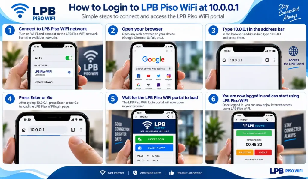 How to Login to LPB Piso Wifi at 10.0.0.1